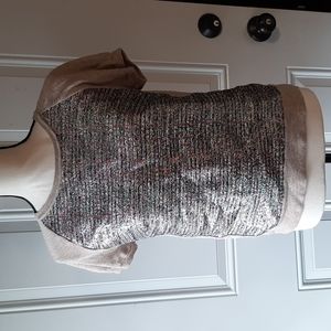 J. CREW Metallic Tweed Panel Heather Sweater